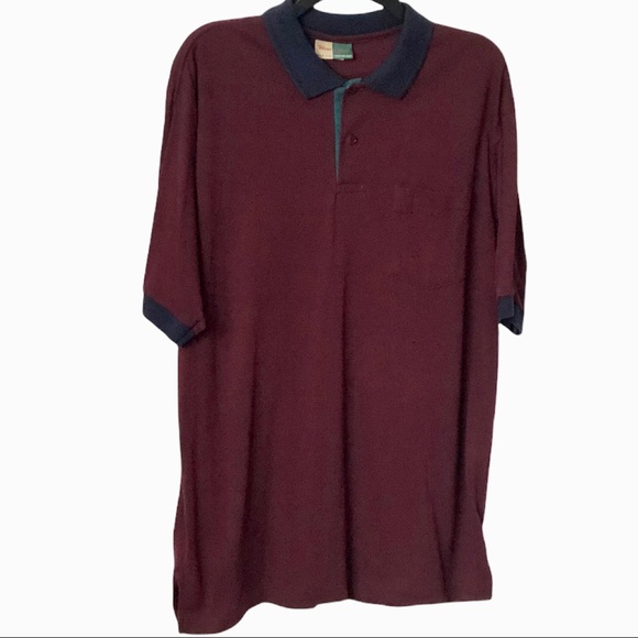 Wear Guard Other - Wear Guard men’s maroon burgundy short sleeved polo shirt with navy blue trim  L